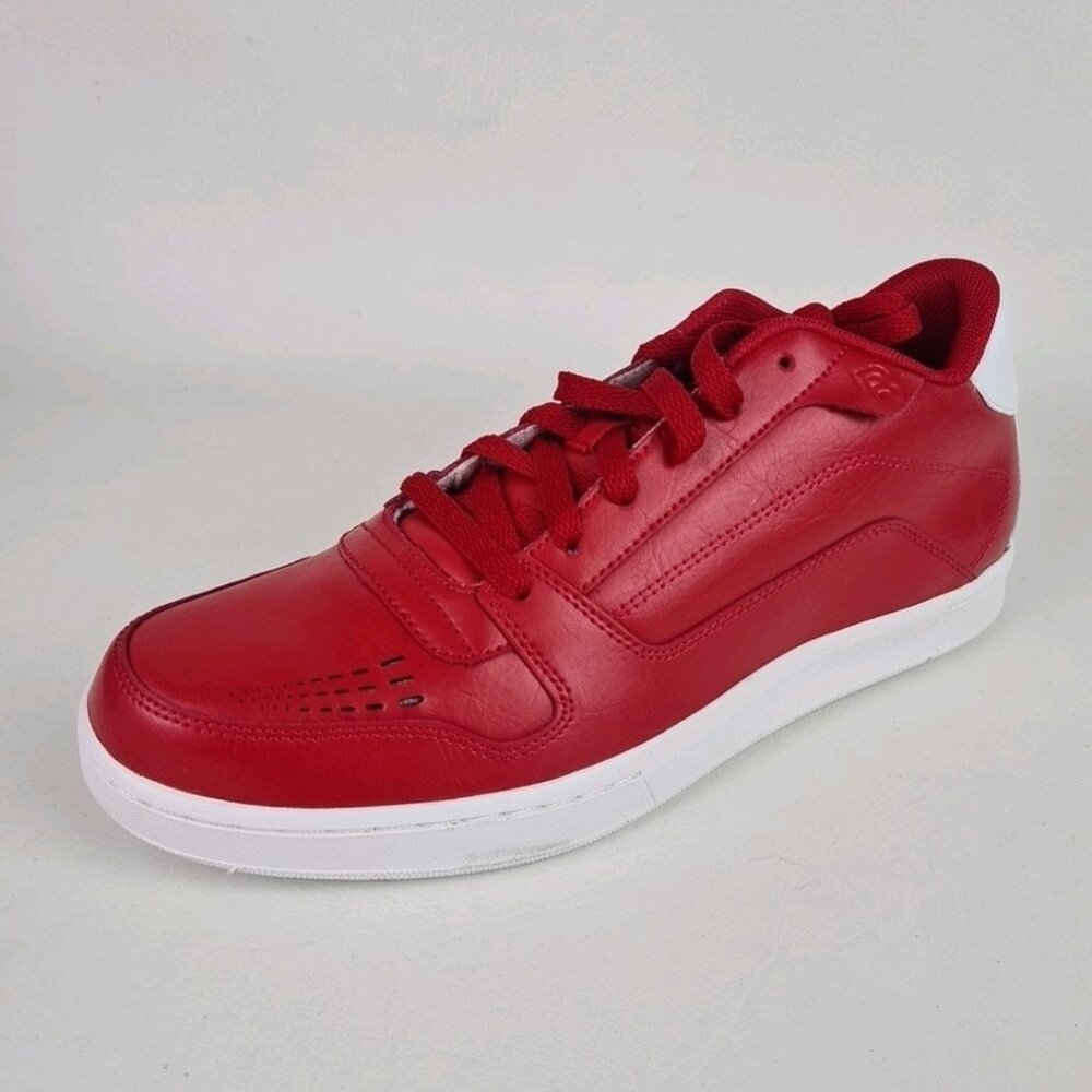 Reebok Red Leather Low-Top Sneakers with White Sole
